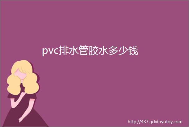 pvc排水管胶水多少钱