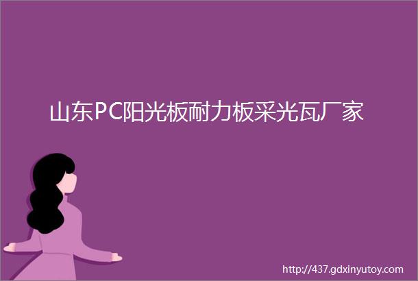 山东PC阳光板耐力板采光瓦厂家