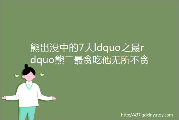 熊出没中的7大ldquo之最rdquo熊二最贪吃他无所不贪