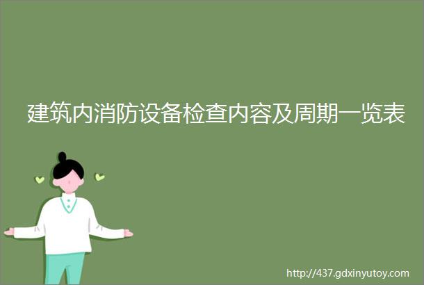 建筑内消防设备检查内容及周期一览表