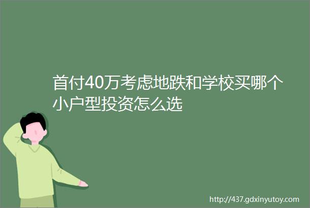 首付40万考虑地跌和学校买哪个小户型投资怎么选